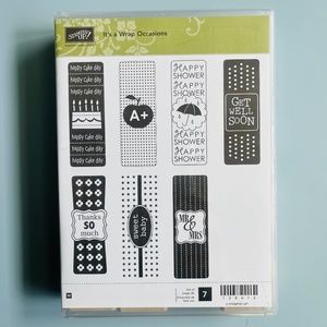 Stampin' Up! It's A Wrap Occasions Wood Rubber Stamp Set